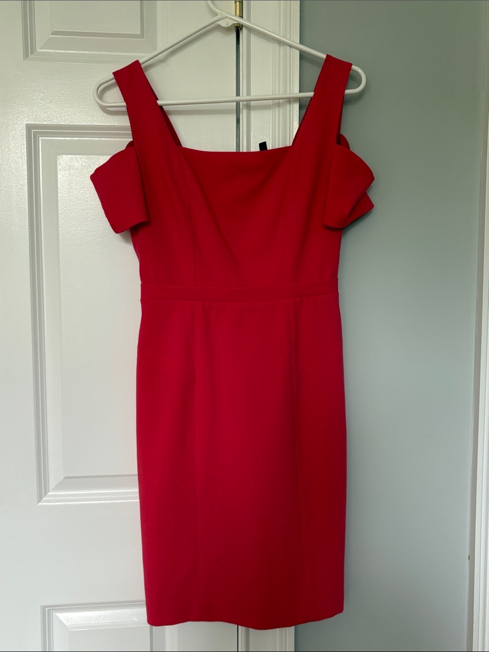 BCBGMaxAzria Red One-Shoulder Sheath Dress